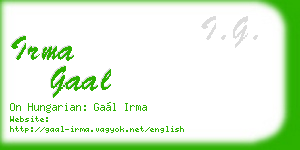 irma gaal business card