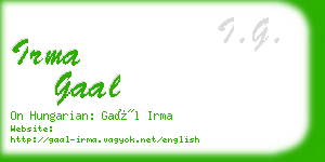 irma gaal business card